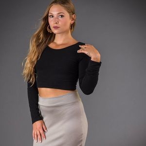 Organic Cotton Crop Top - Long Sleeve Crop Top - NWT